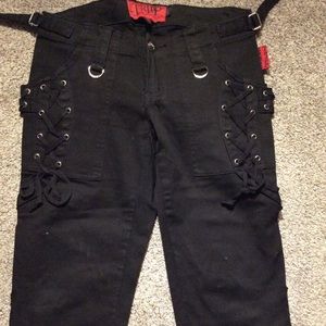 Tripp Cropped Corset Pocket Capri Goth 3